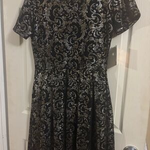 LuLaRoe Amelia xl  Black and Silver Dress